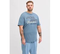 Jack & Jones Rundhalsshirt JJELOGO Tee O-Neck 2 Col SS26 Plus Size Herren 4XL Blau Mirage Baumwolle