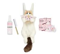 Plush Cat Backpack, Feline Shoulder Bag, Rucksack with Adjustable Straps, Soft Velvet, Animal Themed Satchel with Cute Aesthetic, Kitty Carrying Case for School and Travel