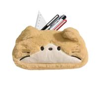 Plush Cat Pencil Case, Large Capacity Pen Organizer Bag, Soft Cute Stationery Storage Pouch With Multi Compartment Design, Durable Zipper Pen Holder System, Kawaii Desk Organizer Style, School Office