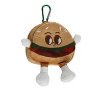 Plush Change Pouch - Toast Hamburger Coin Bag Money Holder | 13x15cm Zipper Change Pouch with Key Ring | Plush Coin Purse | Cartoon Coin Bag for Kids, Adults (Polyester PP Cotton)