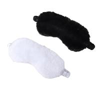 Plush Sleep Mask, 2PCS Adjustable Eye Mask for Sleeping, Sleeping Blindfold for Travel and Nap for Girls, Boys, Women, Men (Black White)