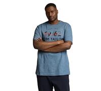 plus printed fine stripe t-shi 4XL