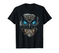 PM-Artistic Die dunkle Eule der Fantasie T-Shirt Schwarz Unisex-Erwachsene Klein EU S