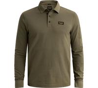 Langarm-Poloshirt PME LEGEND, Herren, Gr. M, grün (kalamata), Web, Obermaterial: 95% Baumwolle, 5% Elasthan, regular fit normal, ohne Ausschnitt, Rippbündchen, Shirts, mit Logo Stickerei (92804462-M) 