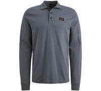 Langarm-Poloshirt PME LEGEND, Herren, Gr. L, vintage indigo, Web, Obermaterial: 95% Baumwolle, 5% Elasthan, unifarben, regular fit normal, ohne Ausschnitt, Rippbündchen, Shirts, mit Logo Stickerei (45