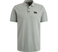 Poloshirt PME LEGEND, Herren, Gr. XXXL, silber (silber blau), Web, Obermaterial: 95% Baumwolle, 5% Elasthan, unifarben, casual, normal hüftbedeckend, Rundhals, Kurzarm, Shirts, mit Logostickerei (3279