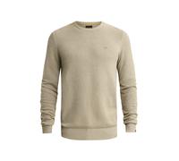 Rundhalspullover PME LEGEND, Herren, Gr. L, beige (abbey stone), Strick, Obermaterial: 50% Baumwolle, 50% Modal, regular fit normal, Rundhals, Rippbündchen, Pullover Rundhalspullover, mit Logo Sticker