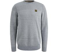 PME Legend Strickpullover mit gerippten Abschlüssen in Rauchblau, Größe XXL