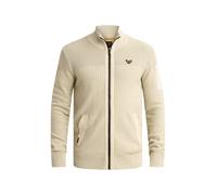 Cardigan PME LEGEND, Herren, Gr. XL, beige (bone weiß), Strick, Obermaterial: 100% Baumwolle, unifarben, regular fit hüftlang, Rundhals, Rippstrickbündchen, Strickjacken, mit markanter Struktur, Baumw