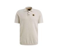 PME Legend Poloshirt Knitted Structure Ecru - Größe M Grau M