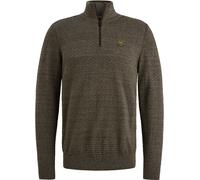 PME Legend Half Zip Structure Mouliné Sweater Dusky Grün - Größe XL Dunkelgrün XL