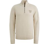PME Legend Half Zip Sweater Ecru - Größe L Wollweiß L