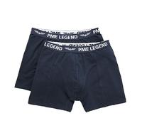 PME Legend Herren Boxershorts Basic Cotton Elastan 2er-Pack Schwarz/Dark Saphire Größe L