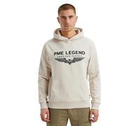 Kapuzensweatshirt PME LEGEND "Hooded soft terry with logo", Herren, Gr. 3XL, beige (birch), Sweatware, Obermaterial: 80% Baumwolle, 20% Polyester, bestickt, regular fit taillenbedeckt, Rippbündchen, S