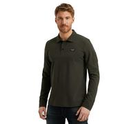 Langarm-Poloshirt PME LEGEND, Herren, Gr. XL, grau (beluga), Web, Obermaterial: 95% Baumwolle, 5% Elasthan, unifarben, casual, regular fit normal, ohne Ausschnitt, Langarm Rippbündchen, Shirts, mit Lo