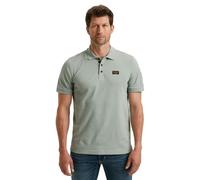 Poloshirt PME LEGEND, Herren, Gr. XL, silber blau, Web, Obermaterial: 95% Baumwolle, 5% Elasthan, unifarben, normal hüftbedeckend, Rundhals, Shirts, mit Logostickerei (32797431-XL) silber blau