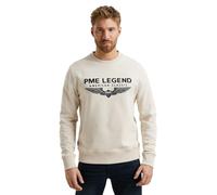 Sweatshirt PME LEGEND "Crewneck soft terry with logo", Herren, Gr. L, beige (birch), Sweatware, Obermaterial: 100% Baumwolle, bestickt, regular fit normal, Rundhals, Rippbündchen, Sweatshirts Sweatshi