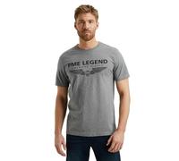 PME Legend Herren Rundhals-T-Shirt R-Neck Baumwolle/Elasthan Logo – Regular Fit – Grey Melee 960 L