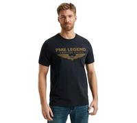 PME Legend Herren Rundhals T-Shirt R-Neck Cotton ELASTHAN Logo - Regular Fit, Größe:L, Farbe:Salute 5281