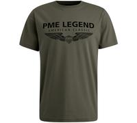 PME Legend Herren Rundhals T-Shirt R-Neck Cotton ELASTHAN Logo - Regular Fit, Größe:XL, Farbe:Beluga 8039