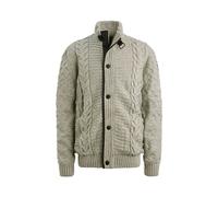PME Legend Herren Strickjacke mit Wolle ZIP JACKET HEAVY KNIT MIXED YARN, silber, Gr. XL