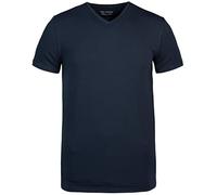 T-Shirt PME LEGEND "2-packbasict-shirt", Herren, Gr. XXL, blau (schwarz sapphire), Jersey, Obermaterial: 95% Baumwolle, 5% Elasthan, unifarben, Basic, eng, V-Ausschnitt, Kurzarm, Shirts Multipacks (95