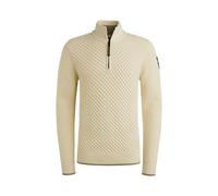 PME Legend Half Zip Structure Sweater Ecru - Größe L Weiß L