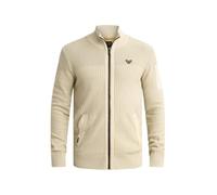 Cardigan PME LEGEND, Herren, Gr. XXL, beige (bone weiß), Strick, Obermaterial: 100% Baumwolle, unifarben, regular fit hüftlang, Rundhals, Rippstrickbündchen, Strickjacken, mit markanter Struktur, Baum