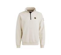 PME Legend Sweatshirt mit Troyer-Kragen und Label-Detail in Offwhite, Größe L