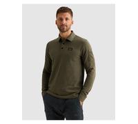 Langarm-Poloshirt PME LEGEND, Herren, Gr. XXL, grün (kalamata), Web, Obermaterial: 95% Baumwolle, 5% Elasthan, regular fit normal, ohne Ausschnitt, Rippbündchen, Shirts, mit Logo Stickerei (92804462-X