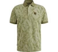 Poloshirt PME LEGEND "Short sleeve polo two tone pique printed", Herren, Gr. M, grün (quiet grün), Jersey, Obermaterial: 100% Baumwolle, bedruckt, casual, regular fit taillenbedeckt, Kurzarm Bündchen,