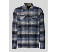 PME Legend Regular Fit Hemdjacke aus Woll-Mix mit Kentkragen in Marine, Größe XXL