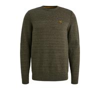 Strickpullover PME LEGEND, Herren, Gr. L, dusky grün, Strick, Obermaterial: 100% Baumwolle, unifarben, regular fit hüftbedeckend, Rundhals, Flachstrickbündchen, Pullover Strickpullover, mit Strick-Mus