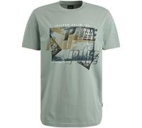 T-Shirt PME LEGEND, Herren, Gr. M, silber blau, Jersey, Obermaterial: 100% Baumwolle, bedruckt, regular fit normal, Rundhals, gerader Abschluss, Shirts, mit Print (28412003-M) silber blau