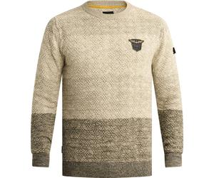 PME Legend Streifenpullover Rundhals Beige - Größe L Beige L