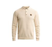 PME Legend Langarm-Poloshirt Strick Bone White - Größe XL Beige XL