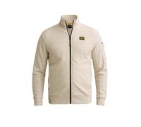 Sweatjacke PME LEGEND, Herren, Gr. XXL, beige (bone weiß melee), Sweatware, Obermaterial: 57% Polyester, 43% Baumwolle, normal hüftlang, ohne Ausschnitt, Sweatjacken Sweatjacke, mit seitlichen Eingrif