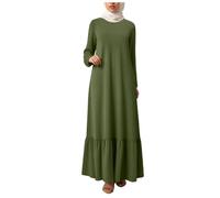 PMUAFG Muslimische Kleider Damen,Abaya Kleid für Frauen Muslim Eid Gebet Kleid Einfarbig Lose Einteiliges Gebetskleid Dubai Frauen Kaftan Islamischer Tageskleid Muslimische Kleidung