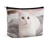 PNOMEDPKJ Reise-Make-up-Tasche für Katzen, PU-Leder, Kosmetiktasche für Damen, mit Reißverschluss, tragbar, personalisierbar, wasserdicht, Organizer, Geschenk für Mutter und Mädchen