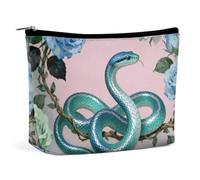 PNOMEDPKJ Reise-Make-up-Tasche, PU-Leder, Kosmetiktasche für Damen, mit Reißverschluss, tragbar, personalisierbar, wasserdicht, Organizer, Geschenk für Mutter und Mädchen, Blau