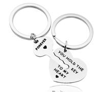 PNPGDYKR Schlüsselanhänger Paar, Schlüsselanhänger Partner Herz, Schlüssel zum Herzen, Schlüsselring für Paare/Geliebte im Set | Glück | Geschenk | Jahrestag | Hochzeit | Liebe