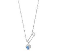 PNZLZIA Elegante Büroklammer-Halskette, silberne Büroklammer-Halskette für Damen, personalisierter sexy Schlüsselbein-Herz-Büroklammer-Anhänger (F)