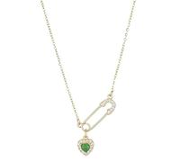 PNZLZIA Elegante Büroklammer-Halskette, silberne Büroklammer-Halskette für Damen, personalisierter sexy Schlüsselbein-Herz-Büroklammer-Anhänger (C)