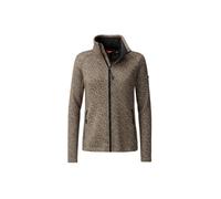 PO Damen Strickfleecejacke mit Allover-Print Lovis - 44 / braun