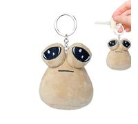 Po-u Plüsch-Schlüsselanhänger, Schlüsselanhänger für Alien-Plüschpuppen, Plüschschlüsselanhänger, Plüschtier Po-u Alien, realistische Tiere, Puppenanhänger für Geburtstag, Rucksack, Alien, Fare