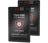 POCARDO 2X RFID Blocker Karten - NFC Schutzkarte/Störsender - Kreditkarten Schutz | Blockierkarten für Slim Wallet, Kartenetui, Geldbeutel, Portmonee