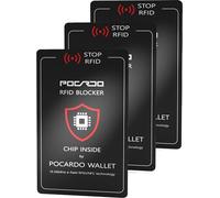 POCARDO 3X Sichere RFID Abschirmung Karte - Kreditkarten Schutz | Blockierkarten für Slim Wallet, Kartenetui, Geldbeutel, Portmonee - NFC Schutzkarte/Störsender