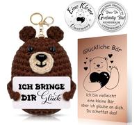 Pocket Hug Glücklicher Bär,Positive Kartoffel Deutsch,Umarmung Glücksbringer,Schlüsselanhänger Glücksbringer,Pocket Hug Positives Denken,Mutmacher Geschenk Frau,Positive Geschenke Freund Frau Manner