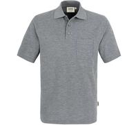 Pocket-Poloshirt Top 802, grau meliert, Größe XS