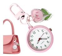 Pocket Watch Bag Charm - Luminous Mini Cartoon Clock, Portable Clip On Mini Watch Charm for Purse Backpack Handbag, Cute Fashion Accessory | Small Pocket Clock for Women Girls Kids Travel Everyday Use